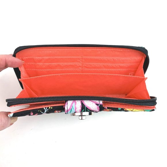 Vera Bradley Tangerine Twist RFID Turnlock Wallet - Picture 4 of 5